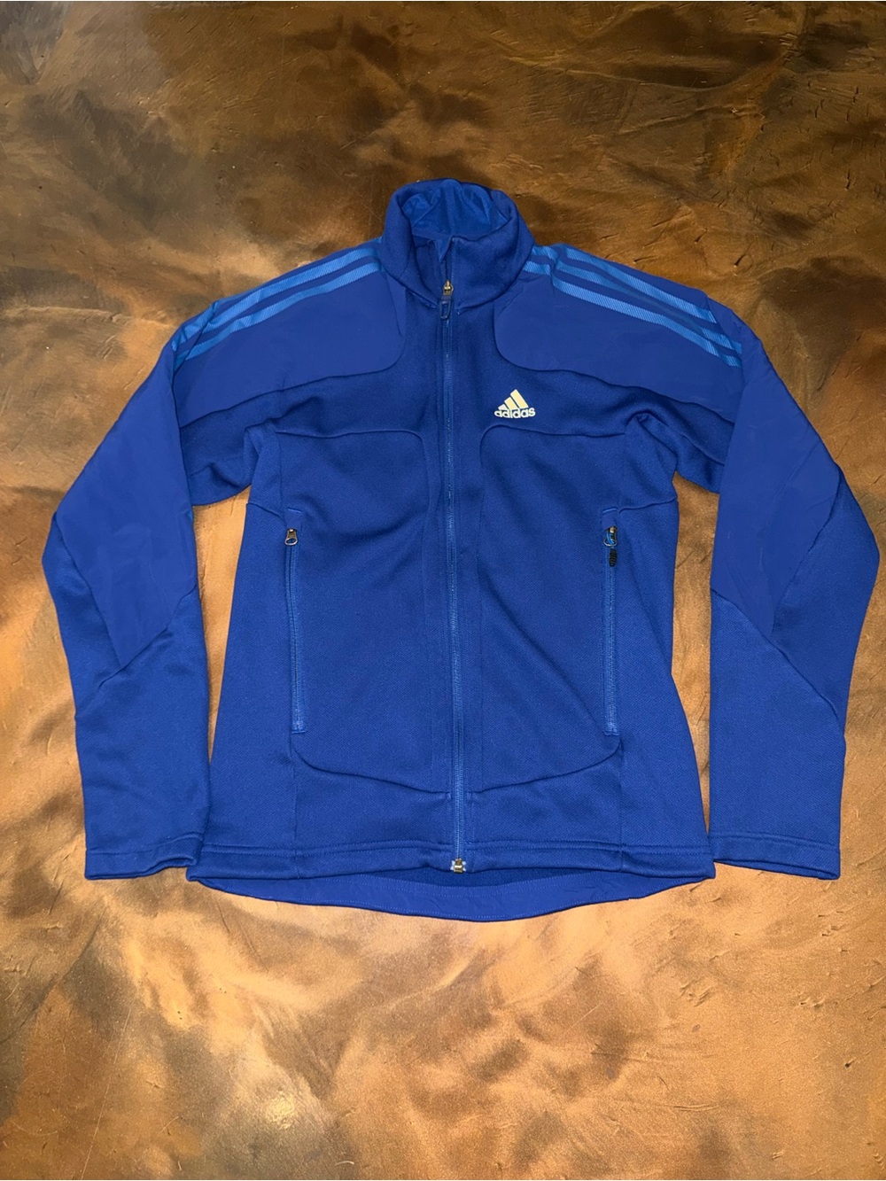 Adidas Blue Full-Zip Soccer Jacket Royal Blue Size Small
